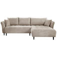 ECKSOFA  in Chenille Creme  - Creme/Schwarz, KONVENTIONELL, Holz/Textil (290/160cm) - Carryhome