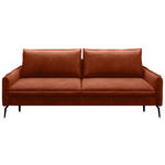 SCHLAFSOFA in Chenille Terracotta  - Terracotta/Schwarz, KONVENTIONELL, Textil/Metall (223/89/107cm) - Carryhome