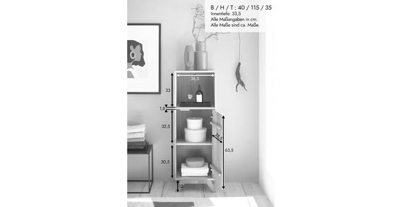 MIDISCHRANK 40/115/35 cm  - Wildeiche, Basics, Holz (40/115/35cm) - Linea Natura