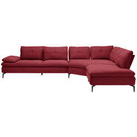 ECKSOFA in Flachgewebe Bordeaux  344/271 cm  - Bordeaux/Schwarz, Design, Textil/Metall (344/271cm) - Chilliano