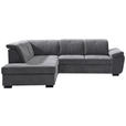 ECKSOFA in Webstoff Grau  - Schwarz/Grau, KONVENTIONELL, Holz/Textil (202/280cm) - Xora