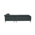 ECKSOFA in Struktur Dunkelgrau 280/205 cm - Dunkelgrau/Schwarz, Design, Textil/Metall (280/205cm) - Xora