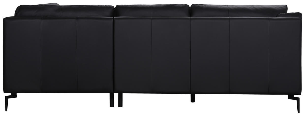 ECKSOFA Schwarz Echtleder  - Schwarz, Design, Leder (248/221cm) - MID.YOU