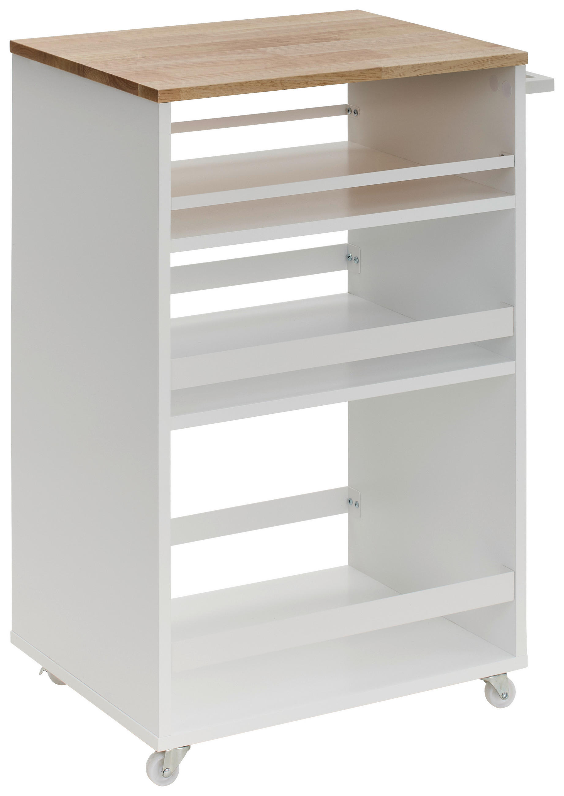 SERVÍROVACÍ VOZÍK, přírodní barvy, bílá, 50/78/38 cm - bílá/přírodní barvy, Design, kov/dřevo (50/78/38cm) - MID.YOU