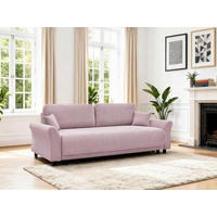 SCHLAFSOFA Cord Rosa  inkl. Zierkissen, Rückenkissen, Bettkasten, Schlaffunktion, Rücken echt  - Schwarz/Rosa, Design, Textil (244/88/100cm) - P & B