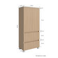 MIDISCHRANK 60/131/35 cm  - Sandfarben/Eichefarben, KONVENTIONELL, Holzwerkstoff/Kunststoff (60/131/35cm) - Xora