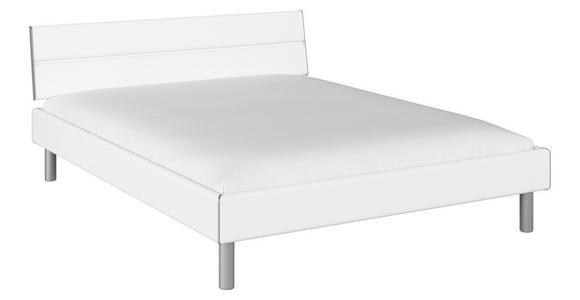 BETT 160/200 cm  in Weiß  - Alufarben/Weiß, Design, Holzwerkstoff/Metall (160/200cm) - Carryhome
