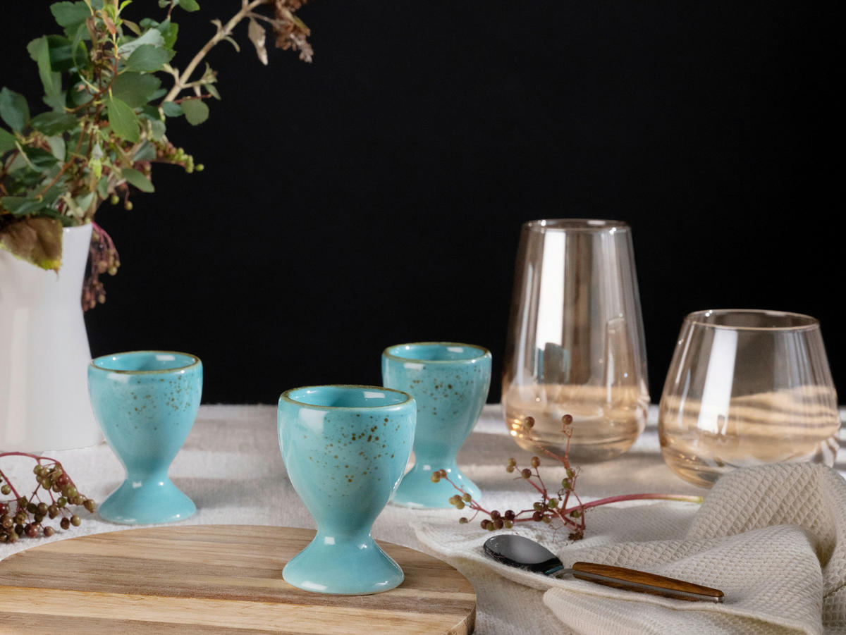 EIERBECHERSET Keramik  - Türkis, Trend, Keramik (5,5cm) - Creatable