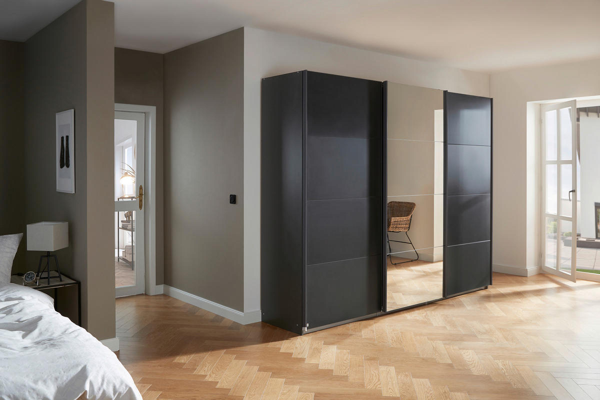 SCHWEBETÜRENSCHRANK in Anthrazit  - Anthrazit, Konventionell, Holzwerkstoff/Metall (271/210/62cm) - Xora
