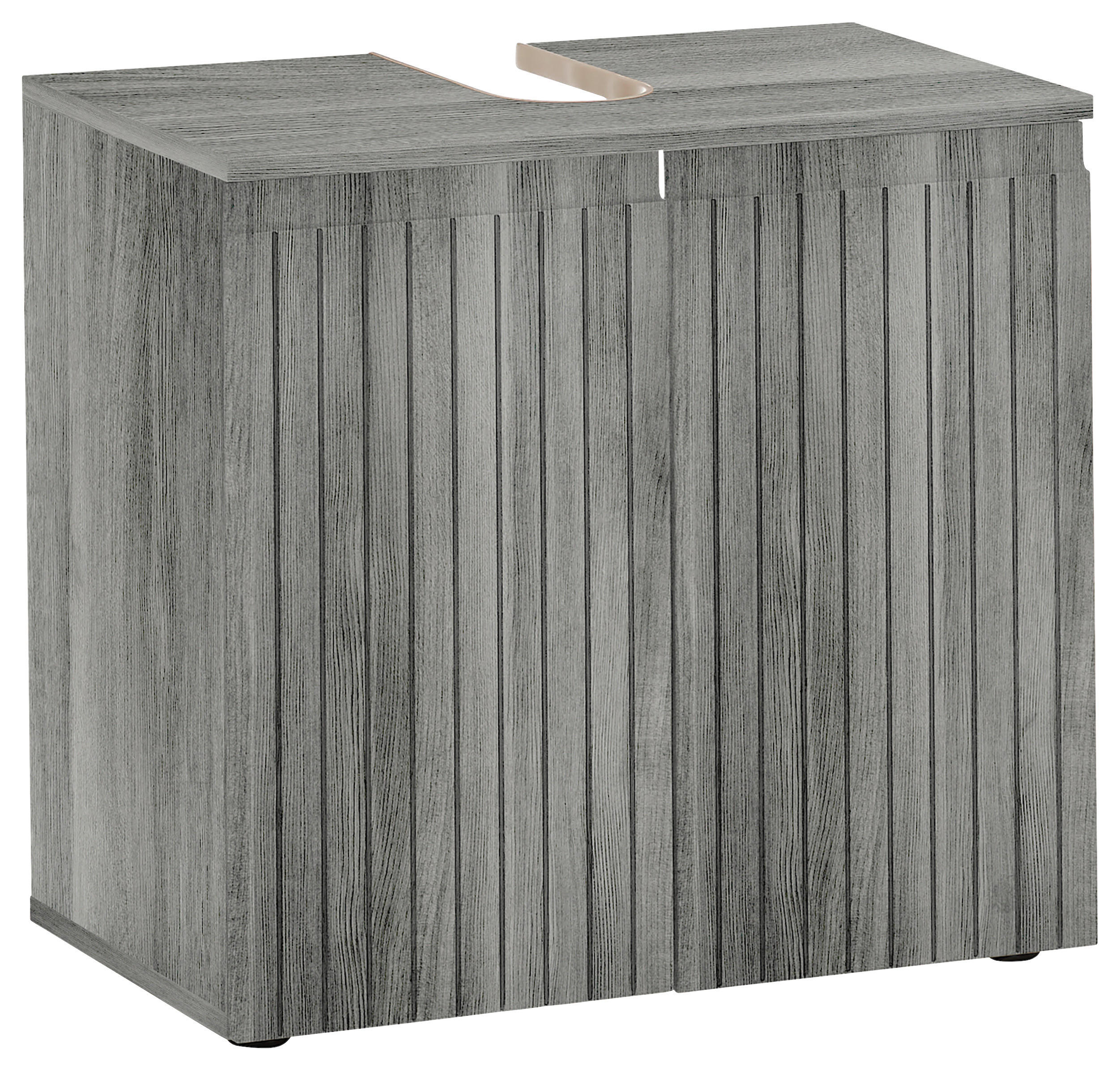 WASCHBECKENUNTERSCHRANK 60/57/36 cm  - Eiche grau/Schwarz, MODERN, Holzwerkstoff/Kunststoff (60/57/36cm) - MID.YOU