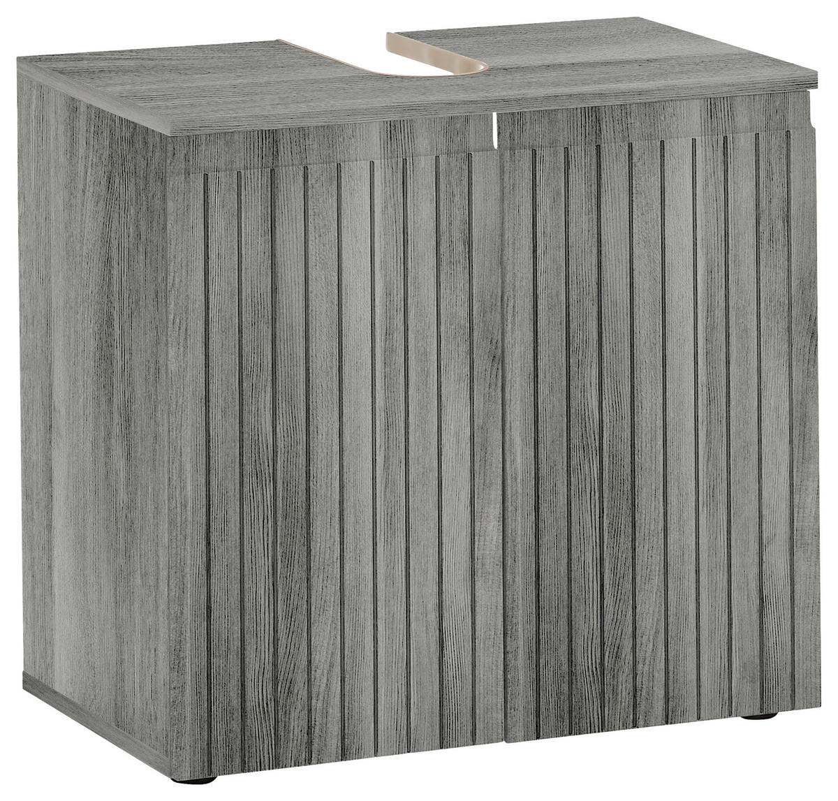 WASCHBECKENUNTERSCHRANK 60/57/36 cm  - Eiche grau/Schwarz, MODERN, Holzwerkstoff/Kunststoff (60/57/36cm) - MID.YOU