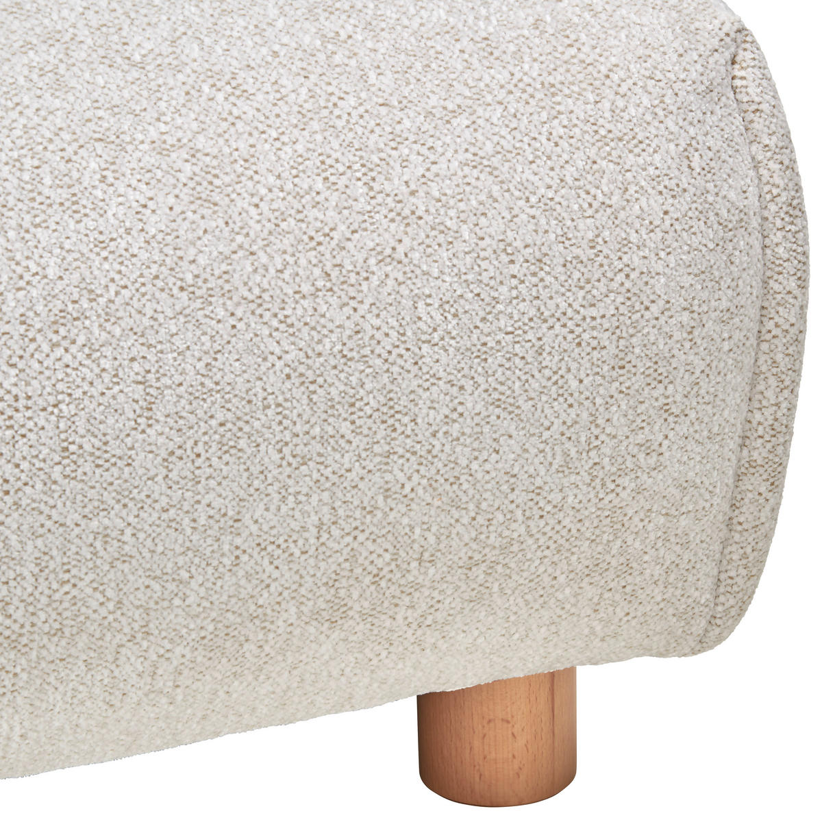 ECKSOFA in Velours Weiss  - Weiss, Natur, Holz/Textil (150/329cm) - Lomoco