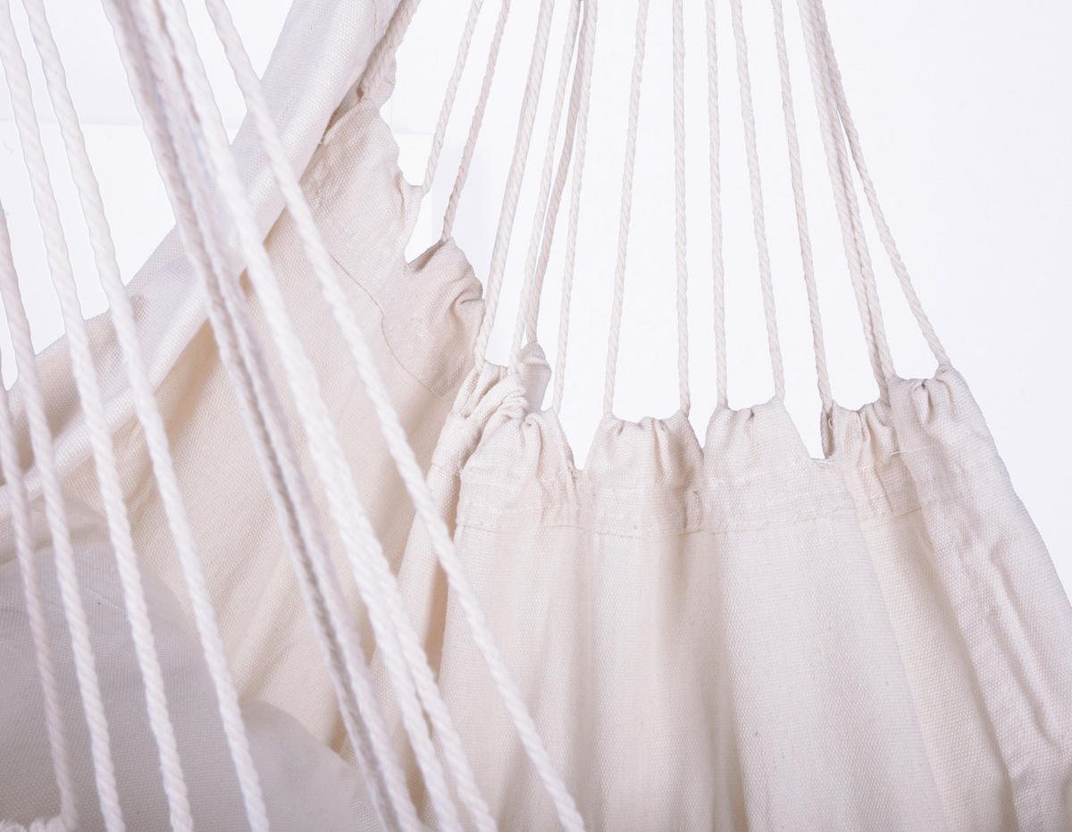 HÄNGESESSEL 90/120/60 cm  - Beige/Naturfarben, Trend, Holz/Textil (90/120/60cm) - Gardenson