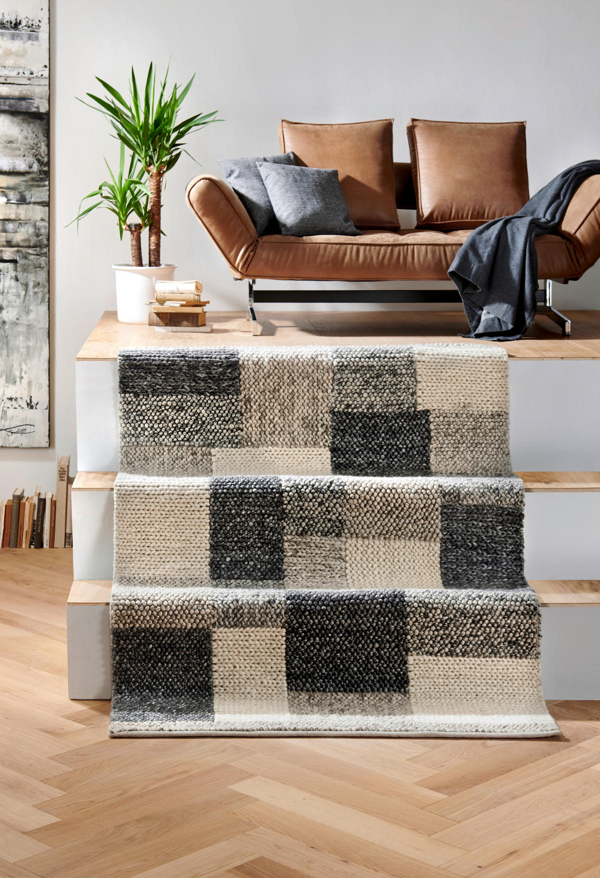 HANDWEBETEPPICH Nordic 130/190 cm Nordic  - Grau, Natur, Textil (130/190cm) - Linea Natura