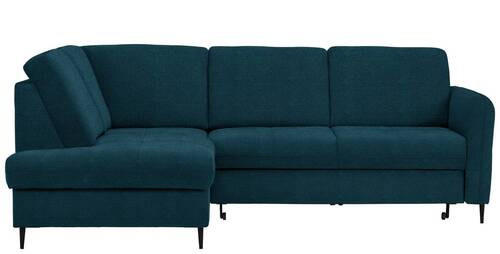 ECKSOFA in Chenille Petrol  - Petrol/Schwarz, MODERN, Holz/Textil (184/241cm) - Carryhome