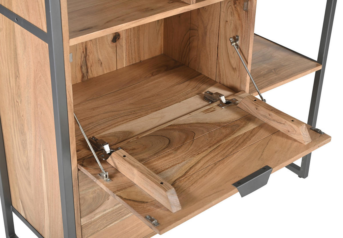HIGHBOARD Coswig 104/150/40 cm  - Naturfarben/Grau, KONVENTIONELL, Glas/Holz (104/150/40cm) - Livetastic