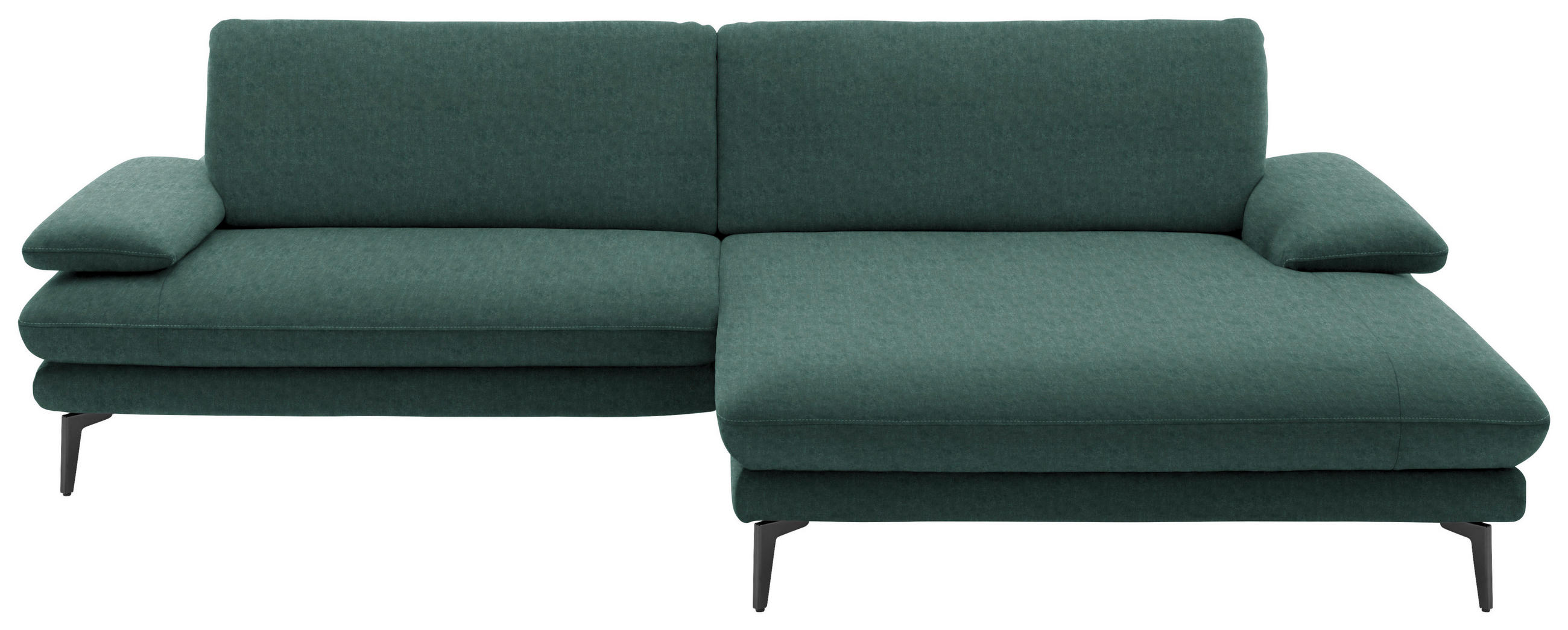 ECKSOFA in Velours Blau, Grün  - Blau/Schwarz, Design, Textil/Metall (284/184cm) - Dieter Knoll