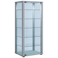 VITRINE  in Silberfarben  - Silberfarben/Schwarz, MODERN, Glas/Holzwerkstoff (50/114,5/38cm) - MID.YOU