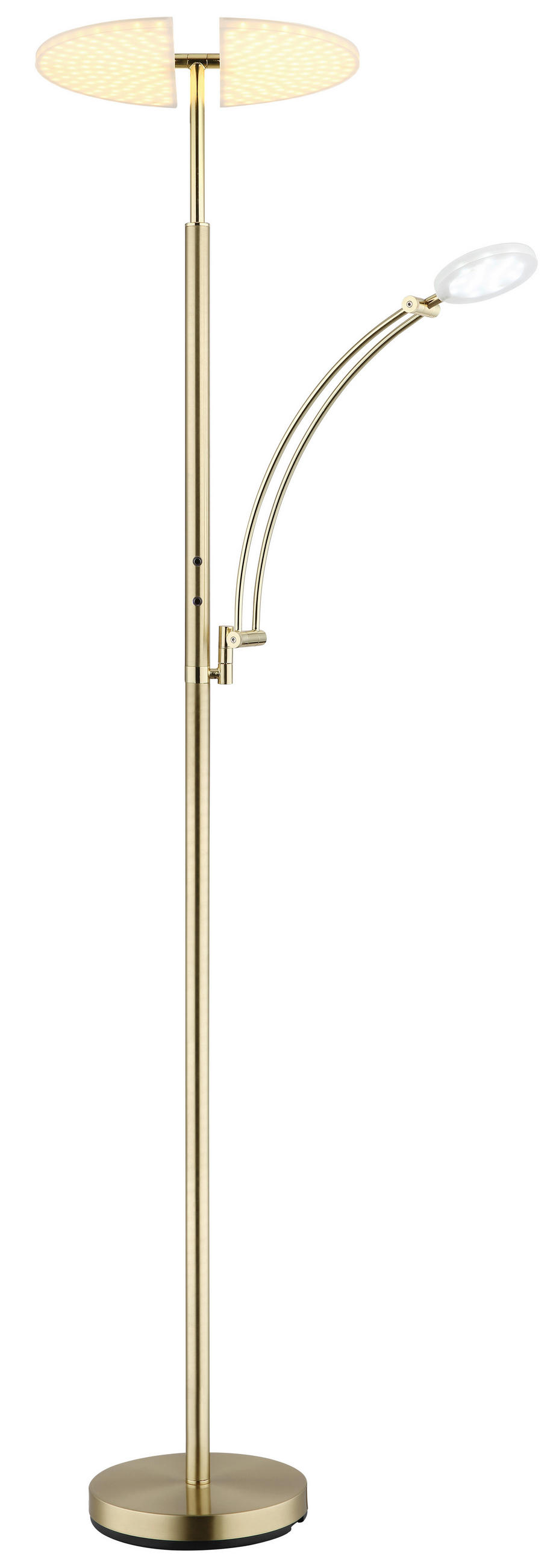LED-STEHLEUCHTE Tirana 80/40,5/183 cm  - Messingfarben/Schwarz, Design, Kunststoff/Metall (80/40,5/183cm) - Globo