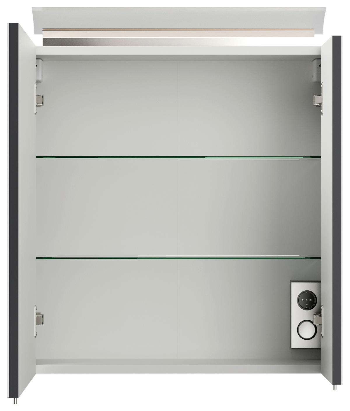 BADEZIMMER 5-teilig  in 60 cm  - Graphitfarben/Weiß, Basics, Keramik/Holzwerkstoff (60cm) - MID.YOU