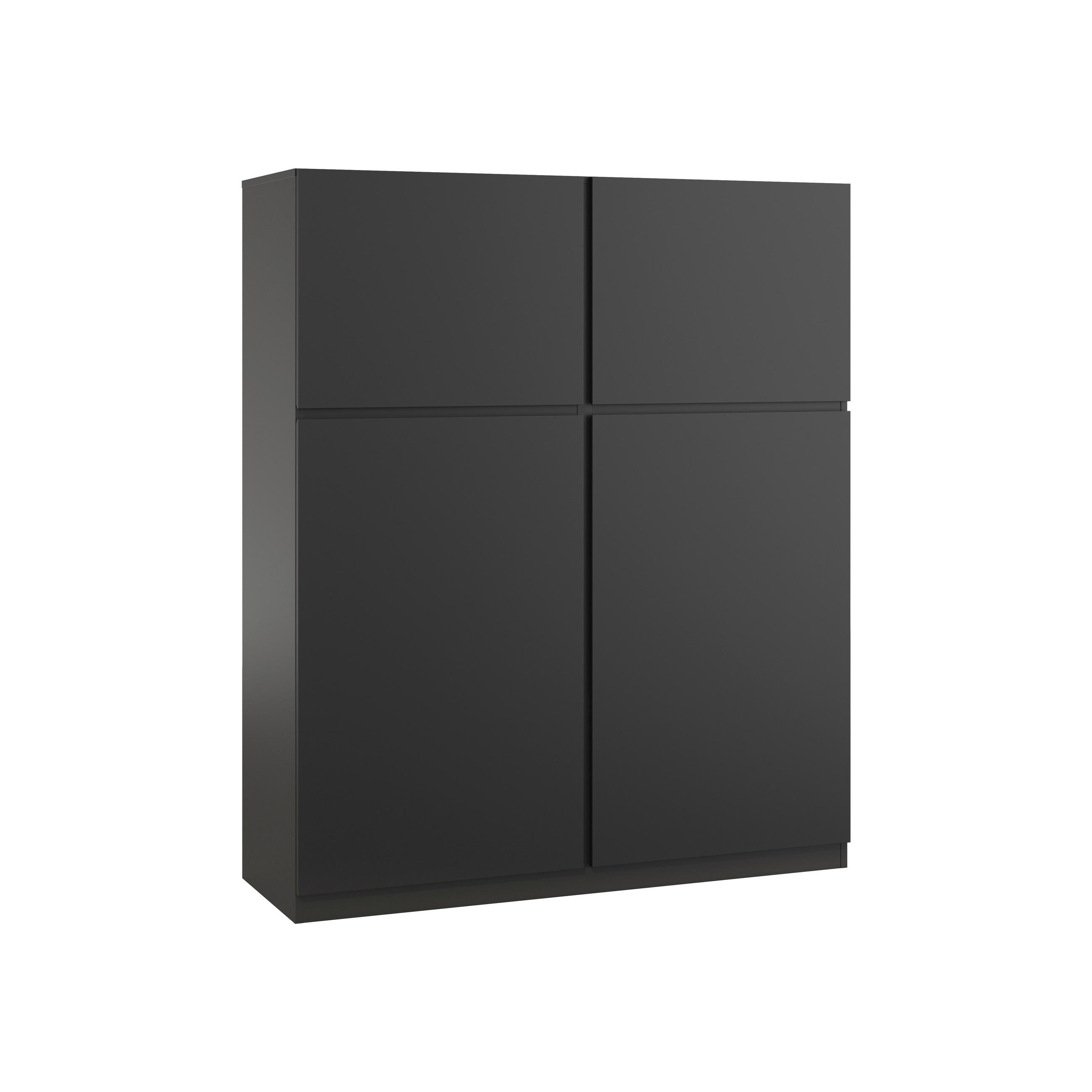HIGHBOARD Bern 119,5/143/40 cm  - Schwarz, Design, Holzwerkstoff (119,5/143/40cm) - MID.YOU