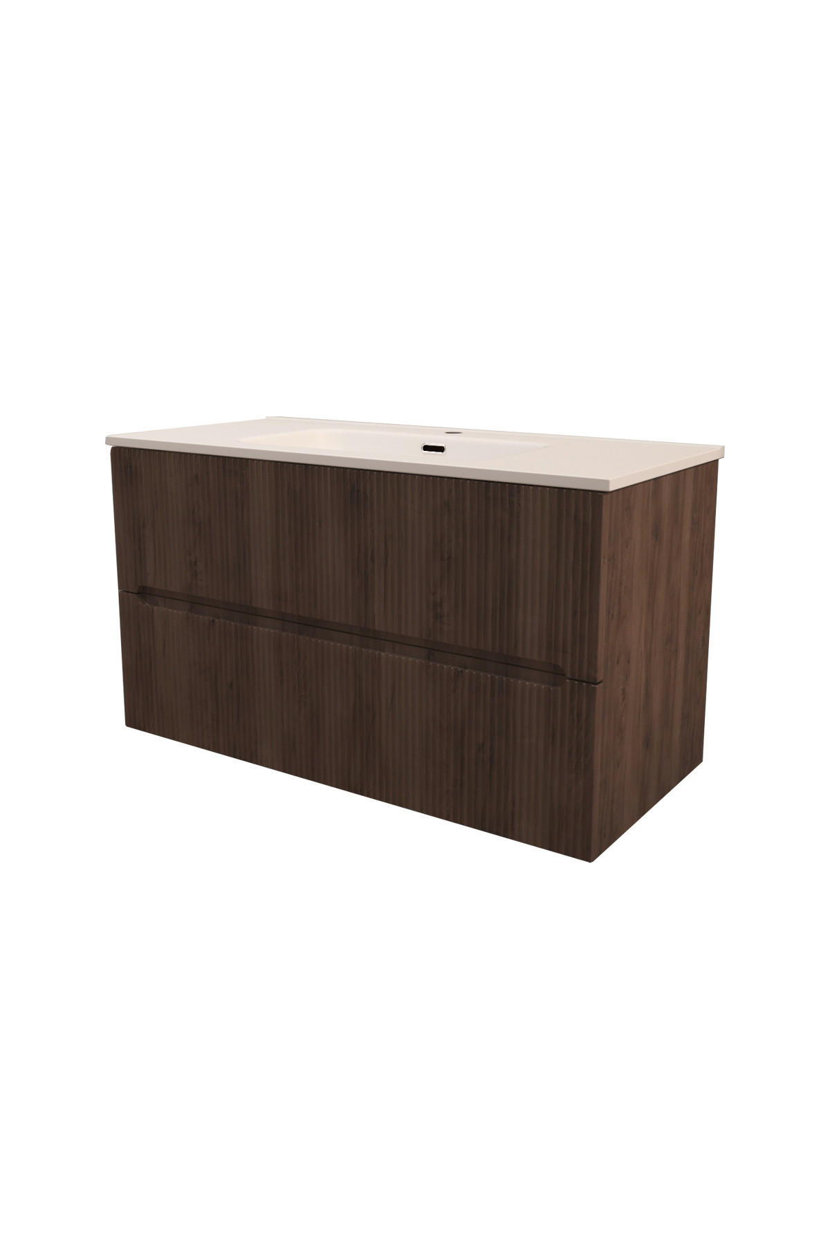 MOSDÓ ALSÓSZEKRÉNY 100/55/45,6 cm  - fehér/dió, Basics, műanyag/faalapú anyag (100/55/45,6cm) - Welnova