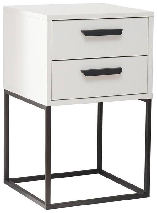 NOĆNI ORMARIĆ crna, bijela   - bijela/crna, Moderno, drvni materijal/metal (40/65/38,5cm) - Livetastic