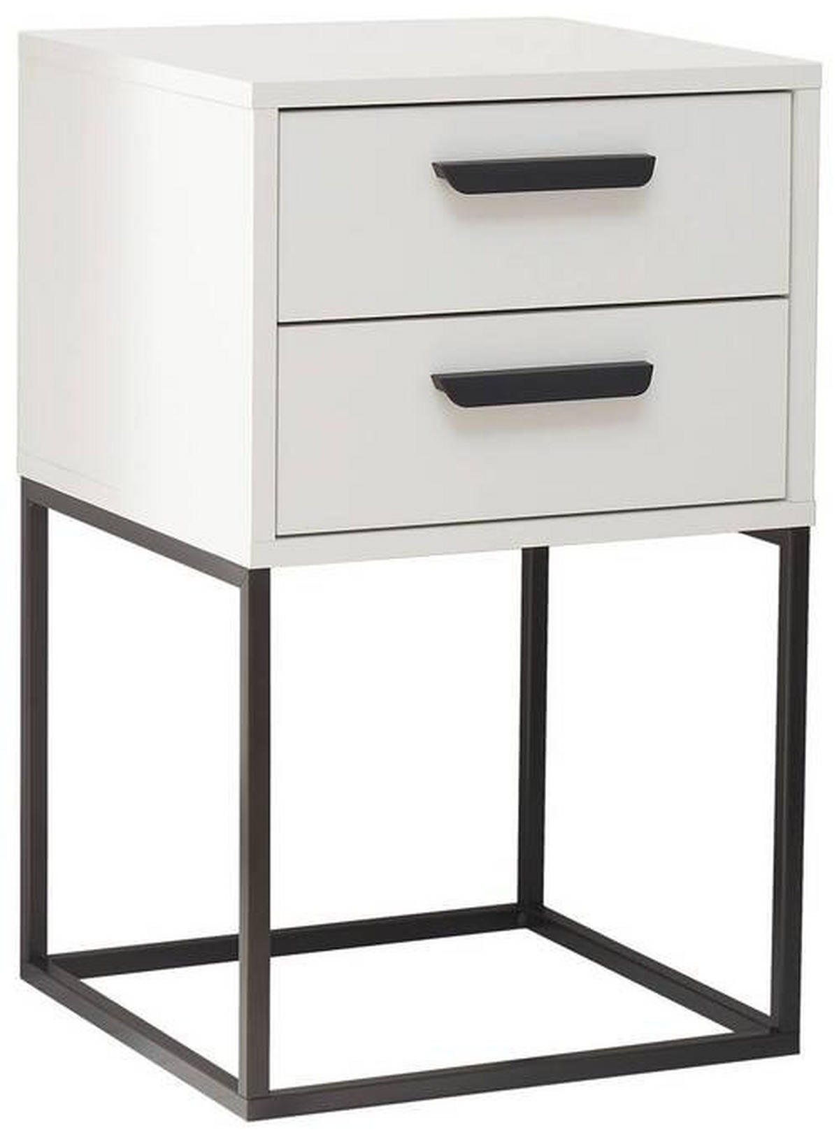 NOĆNI ORMARIĆ crna, bijela   - bijela/crna, Moderno, drvni materijal/metal (40/65/38,5cm) - Livetastic