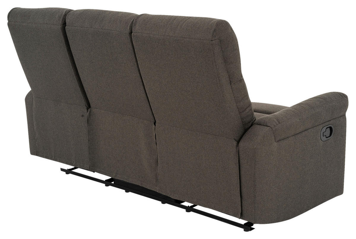 SITZGARNITUR Webstoff Graubraun  - Graubraun/Schwarz, KONVENTIONELL, Kunststoff/Textil - P & B