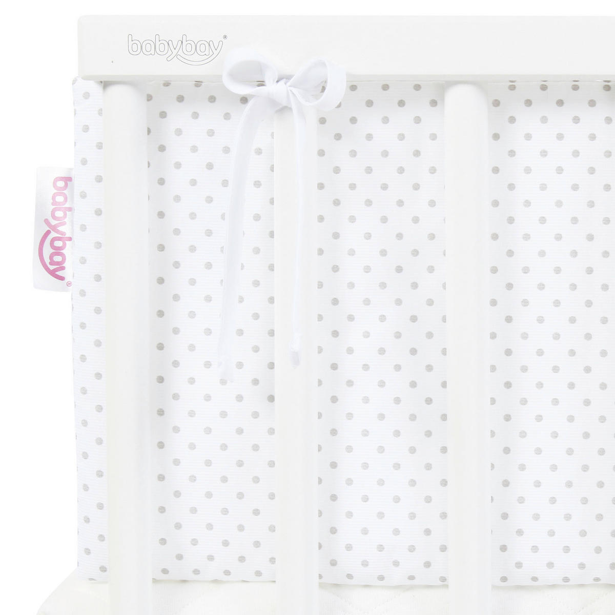 Nestchen Pique Babybay Original   24/149 cm  - Weiß/Grau, Basics, Textil (24/149cm) - Babybay