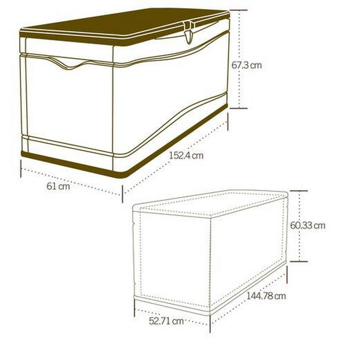 KISSENBOX 153/68/61 cm  - Grau, Basics, Kunststoff (153/68/61cm)