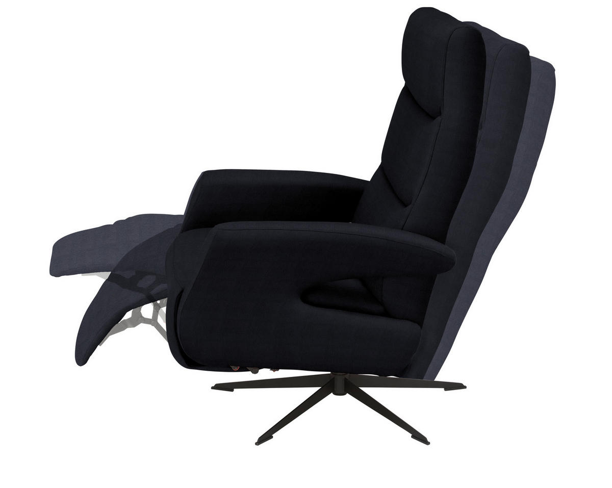 RELAXSESSEL in Textil Schwarz  - Schwarz, Design, Textil/Metall (75/106/89cm) - Welnova