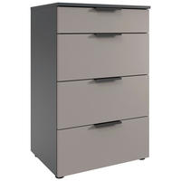 NACHTKÄSTCHEN 54/84/41 cm  in Graphitfarben, Grau, Sahara  - Graphitfarben/Schwarz, Design, Holzwerkstoff/Kunststoff (54/84/41cm) - Boxxx