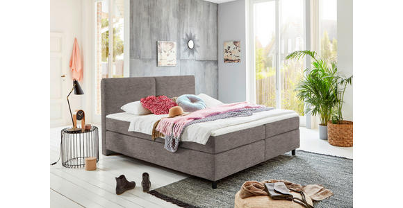 BOXSPRINGBETT 160/200 cm  in Braun  - Schwarz/Braun, KONVENTIONELL, Kunststoff/Textil (160/200cm) - Hom`in