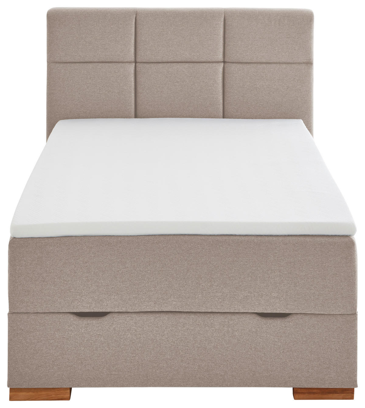BOXSPRINGBETT 140/200 cm  in Taupe  - Taupe/Eichefarben, Basics, Holz/Textil (140/200cm) - home24