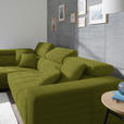 ECKSOFA in Mikrofaser Hellgrün  - Chromfarben/Hellgrün, Design, Textil/Metall (207/301cm) - Xora