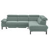 ECKSOFA in Flachgewebe Mintgrün  - Schwarz/Mintgrün, Design, Holzwerkstoff/Textil (272/217cm) - Pure Home Comfort