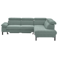 ECKSOFA in Flachgewebe Mintgrün  - Schwarz/Mintgrün, Design, Holzwerkstoff/Textil (272/217cm) - Pure Home Comfort