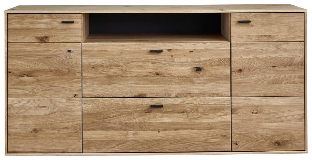 SIDEBOARD  in 183/90/44 cm  - Eichefarben/Anthrazit, KONVENTIONELL, Holz/Holzwerkstoff (183/90/44cm) - Musterring