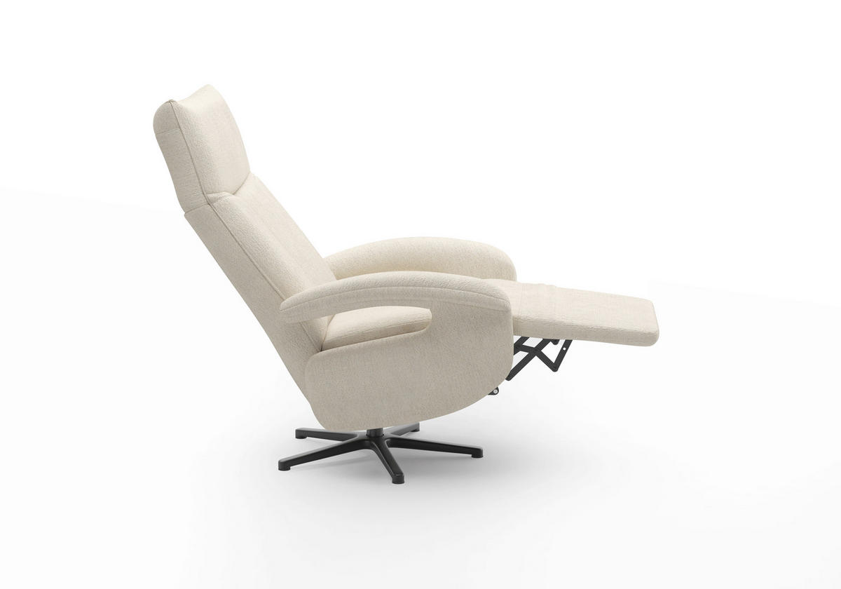 RELAXSESSEL in Textil Sandfarben  - Sandfarben/Schwarz, Modern, Textil/Metall (74/112/82cm) - Sit & More