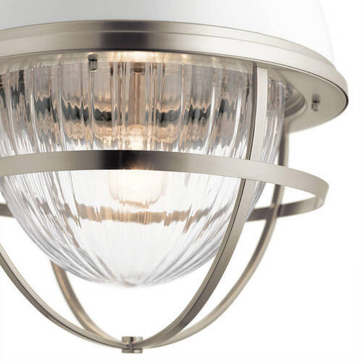 SVJETILJKA VISEĆA  40.8/75.1 cm      Elstead Tollis  - bijela/boje nikla, Design, staklo/metal (40.8/75.1cm) - Elstead Lighting