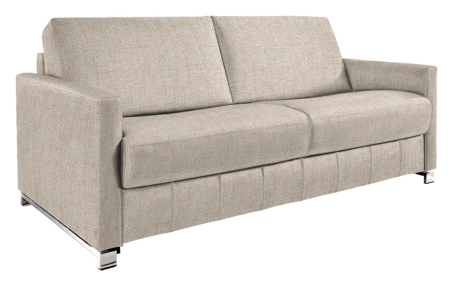 SCHLAFSOFA in Textil Beige  - Chromfarben/Beige, Design, Textil/Metall (185/84/100cm) - Bali