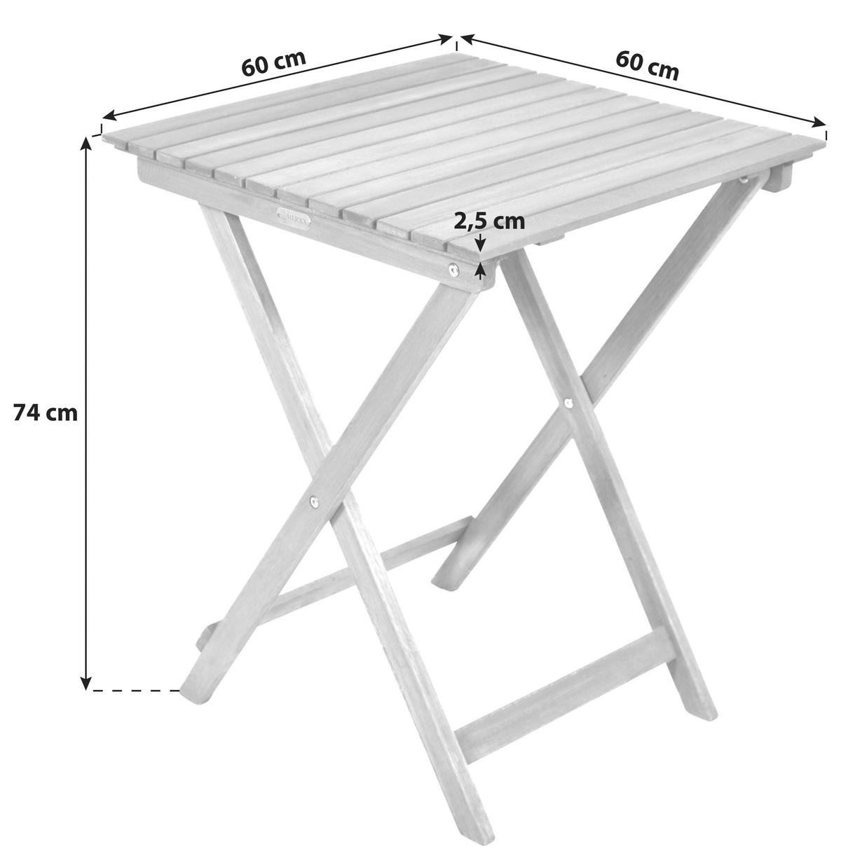 GARTENKLAPPTISCH  - Naturfarben, KONVENTIONELL, Holz (60/74/60cm) - Gardenson