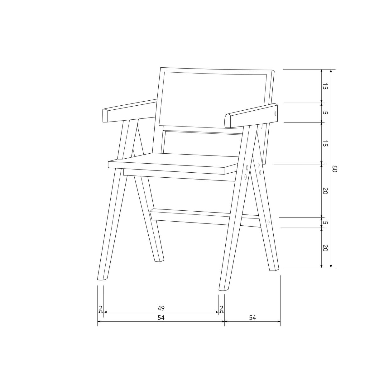 ARMLEHNSTUHL  in  - Schwarz/Naturfarben, Design, Holz (54/80/54cm) - Livetastic
