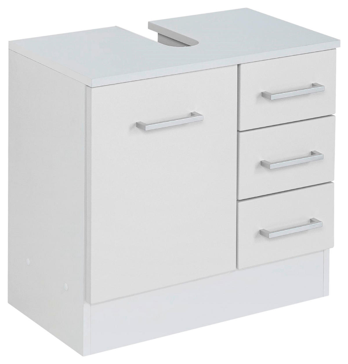 TVÄTTSTÄLLSUNDERSKÅP 60/56/35 cm  - vit/kromfärg, Modern, metall/trämaterial (60/56/35cm) - Held