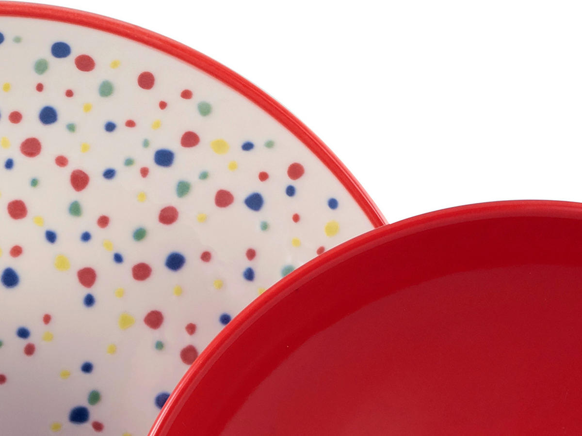 SERVIS Joy Rot-bunt 12 delar  - röd/cremefärgad, Basics, keramik - Creatable