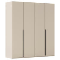 DREHTÜRENSCHRANK 201/223/60 cm 4-türig Champagner  - Champagner/Graphitfarben, Design, Holzwerkstoff/Metall (201/223/60cm) - home24