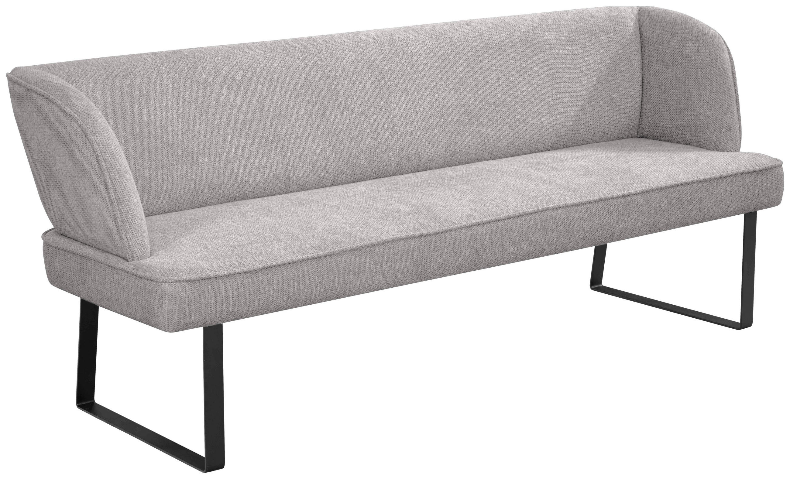 SITZBANK 205/91/66 cm Webstoff Schwarz, Dunkelgrau  - Dunkelgrau/Schwarz, Design, Textil/Metall (205/91/66cm) - Novel