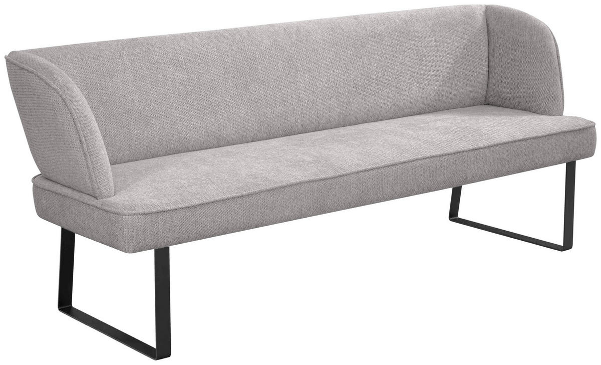 SITZBANK 185/91/66 cm  in Schwarz, Dunkelgrau  - Dunkelgrau/Schwarz, Design, Textil/Metall (185/91/66cm) - Novel