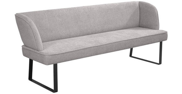 SITZBANK 185/91/66 cm  in Schwarz, Dunkelgrau  - Dunkelgrau/Schwarz, Design, Textil/Metall (185/91/66cm) - Novel